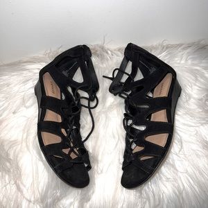 Express Gladiator Flat Sandals Black Size 8